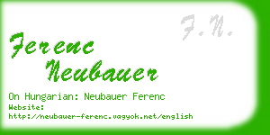 ferenc neubauer business card